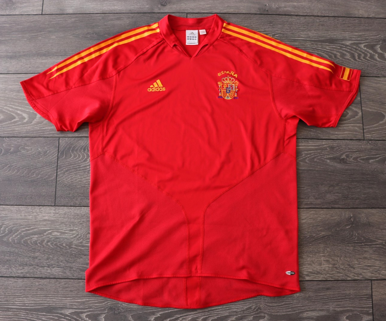 SPAIN HOME FOOTBALL SHIRT 2003-2004-2005 SOCCER JERSEY VINTAGE CAMISETA MENS L
