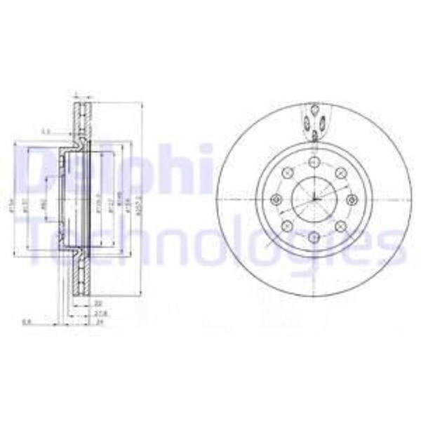 Delphi 2X Bremsscheibe Vorne Ø257 Mm BelüFtet FüR Opel Corsa D S07 1.2 1.4 Adam-image