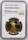 NobleSpirit GOLD 1986 W American Double Eagle $50 1oz NGC PF 69 Ultra Cameo