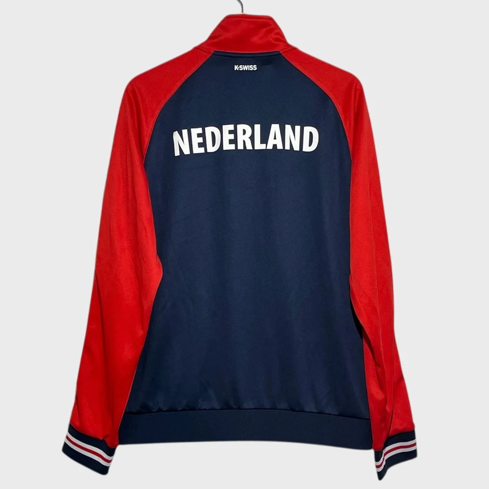 K-Swiss Holland Netherlands Team Issued Navy Blue Red Tennis Track Jacket Large - Image 2 of 4