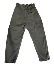 Zara Women's Size 10 Pants Olive Green High Waist Wide Leg Stretchy Waistband