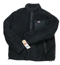 Levi's Men's XL Regular Fit Full Zip Patch Pocket Black Sherpa Jacket MSRP $160