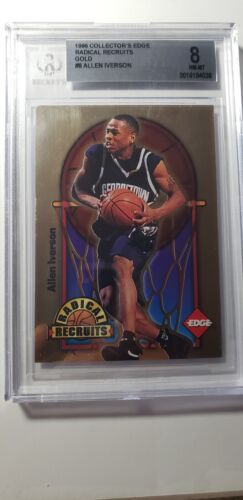 1996 Rage Radical Recruits Gold #319 /1000 Allen Iverson #8 BGS 8 Rookie RC HOF - Picture 1 of 4