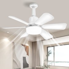 16.7"/ 20.9" 6-Blade LED Ceiling Fan with Light,Remote Control  Flush Mount Kit