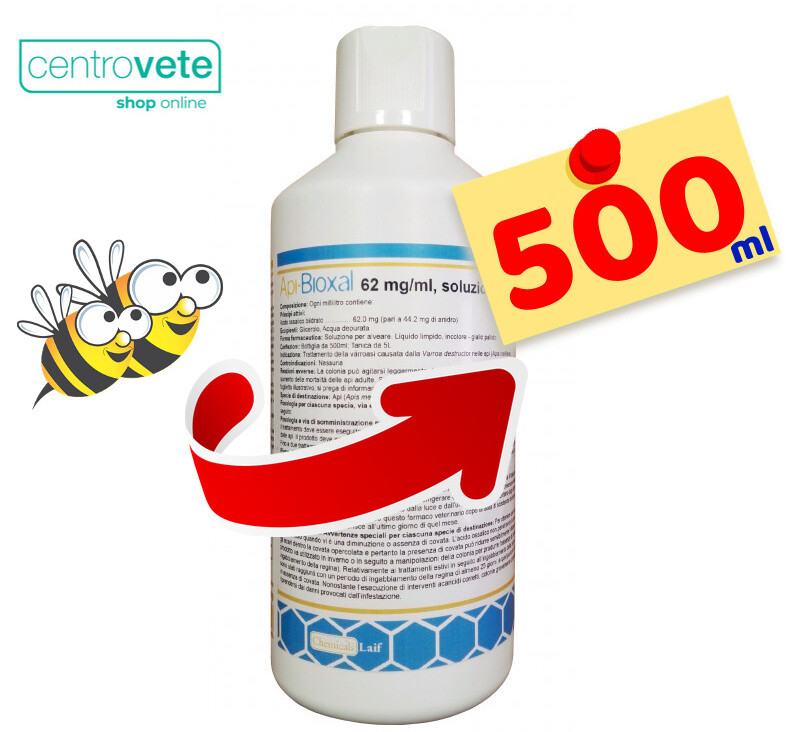 Api Bioxal 500 ml / 1000 ml - Soluzione Liquida pronta all'uso per la Varroa Api: → 1 Litro/500/ 1000 ml/Prodotto liquido a base di acido ossalico/L img 0