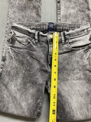 GAP Denim Stretch Skinny Jeans Size 14 Gray Wash Faded Artsy Streetwear 26x28 - Picture 6 of 15