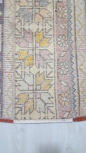 Vintage Patchwork Handmade Rug Beige Decor Rug Runner Area Rug Retro Rug - Picture 15 of 20
