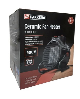 Ceramic Fan Heater Portable 2 Heat Settings 1100W / 2000W Parkside for sale  online | eBay
