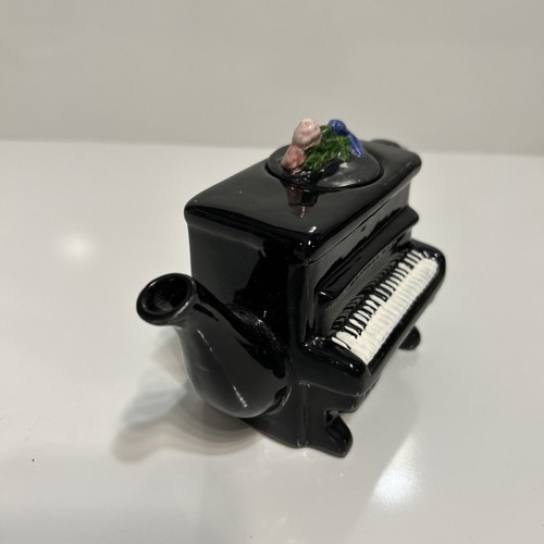 Vintage Adorable Piano Shaped Teapot Collectible In Great Preowned Condition - Picture 3 of 9