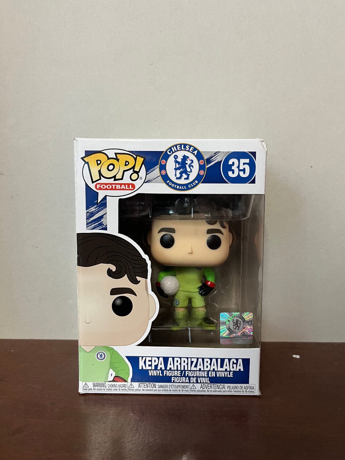 ¡Funko Pop! Figura De Vinilo De Fútbol Americano Chelsea Fc Kepa Arrizabalaga # 35 Abolladura Pequeña