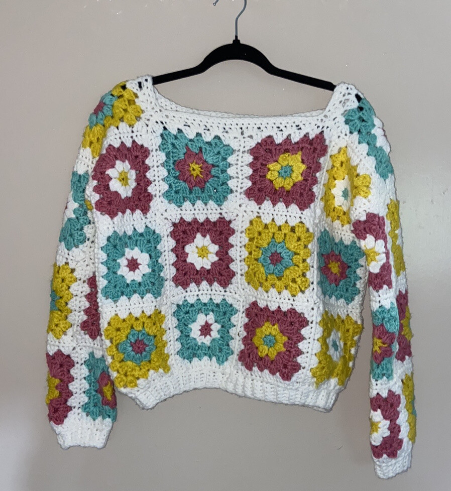 Handmade Crochet Patchwork Sweater - image 1