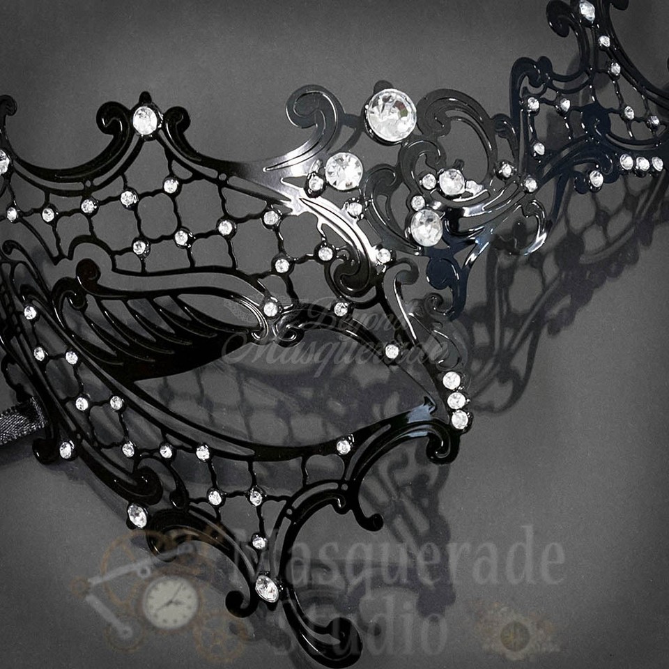Womens Metal Phantom Filigree Laser Cut Venetian Masquerade Prom Mask