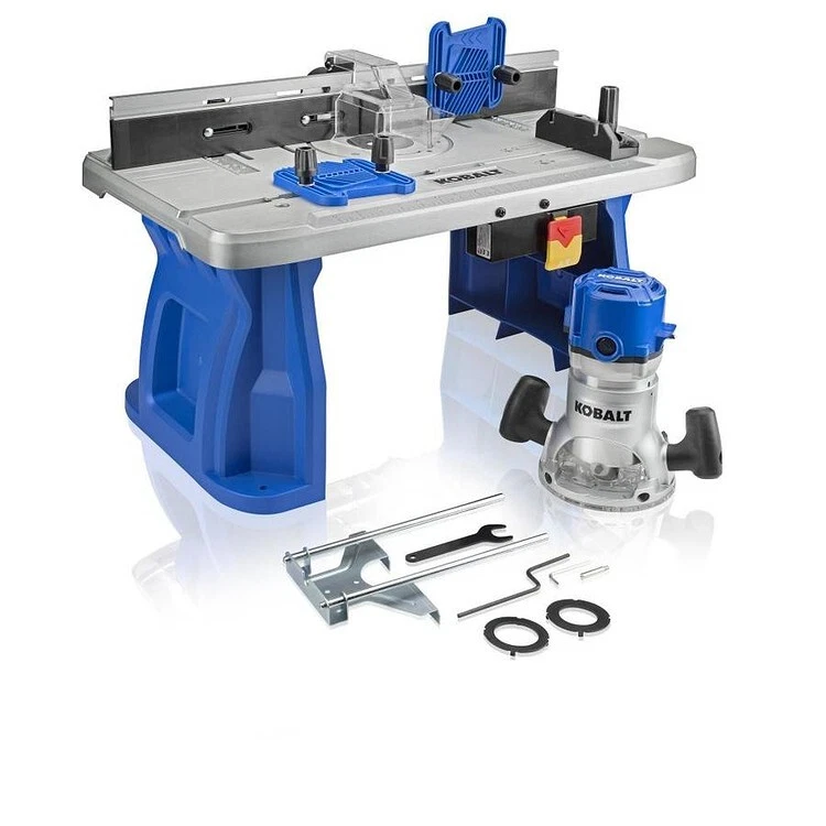 KOBALT Fixed Corded Router w Table 12amp Grey Blue Aluminum Base