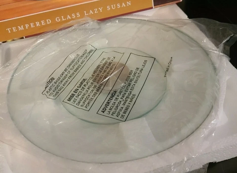 Sarah Peyton Home Tempered Lazy Susan Spinning Turntable Kitchen Glass 12” NIB - Image 4 of 4