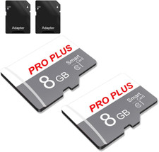 2 Pack TF Card 8GB with Adapter, High Speed Memory Card, UHS-I C10 A1 Memory TF
