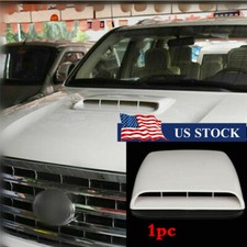 Universal Car Truck Hood Scoop Fake Bonnet Vent Air Intake Cover Trim White Abs