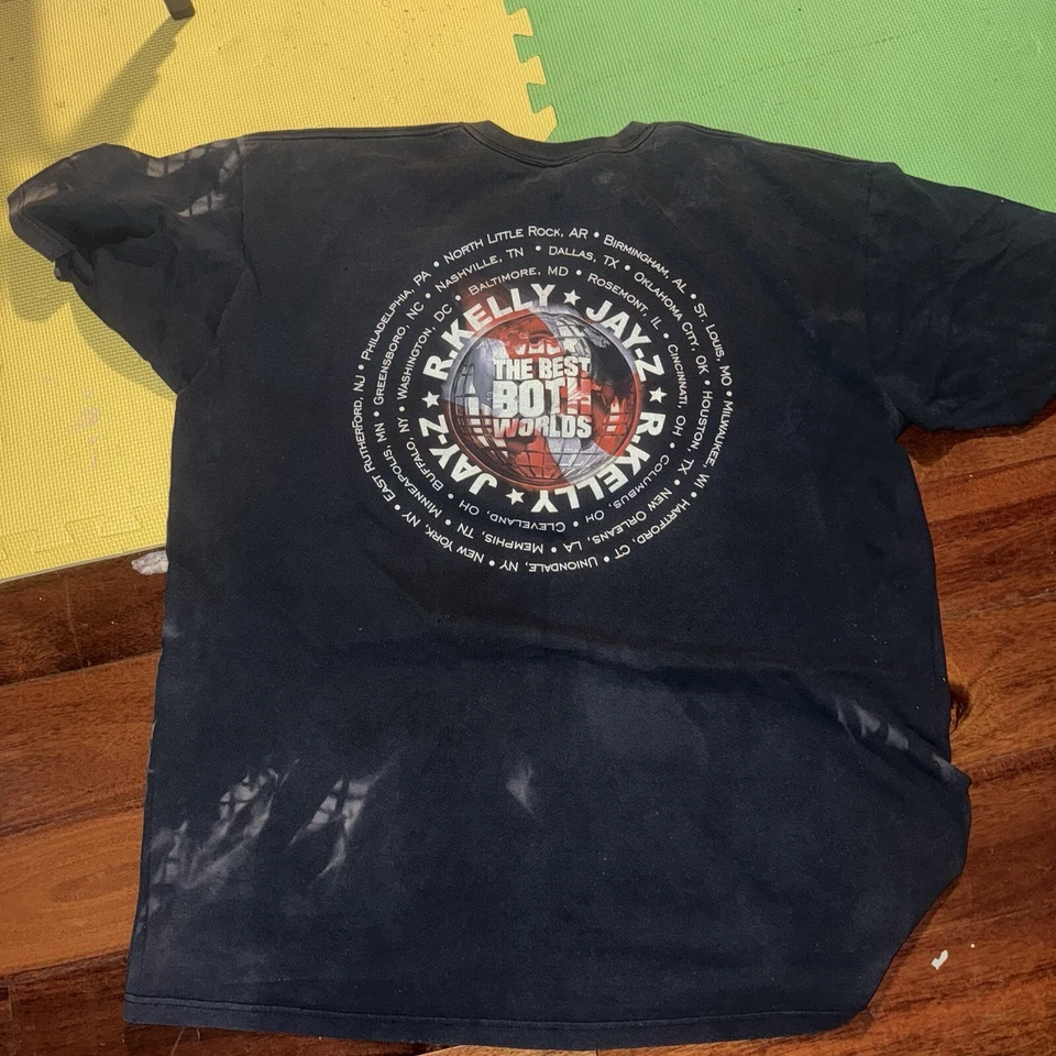 *2004 JAY-Z & R. KELLY* Camiseta De Colección Rap Hip-hop Gira de Conciertos Camiseta 3XL Rara Y2K Foto 3 de 4