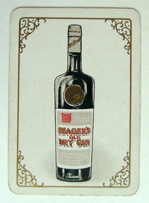 1 x Seager s Old Dry Gin Einzelkarte BREIT Spielkarte Z46