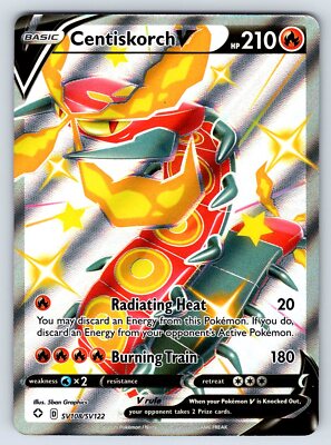 Centiskorch V SV108/SV122 Shining Fates Full Art Shiny Holo Rare Pokemon  Card | eBay
