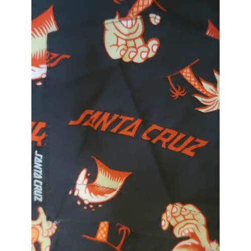 Santa Cruz Button Up Shirt Screaming Hand Palm Tree Print Black Small - Picture 5 of 7