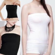 Women Tube Top Bra Seamless Strapless Bralette Stretch Layering Solid Crop Top
