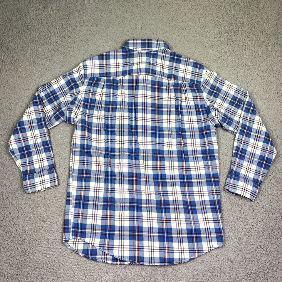 Duluth Trading Co Flannel Shirt Men's Small Blue Plaid NWT eBay