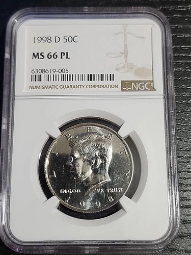 1998 D Clad Uncirculated Kennedy Half Dollar NGC MS 66 PL Free Shipping 