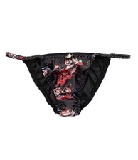 Satin Floral Tanga Sissy Knickers Underwear Briefs Panties Sizes 6-20
