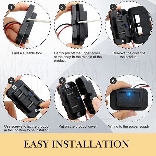 Dual USB Port Universal Car Fast Charger Socket Power Outlet Panel Caravan New - Picture 9 of 12