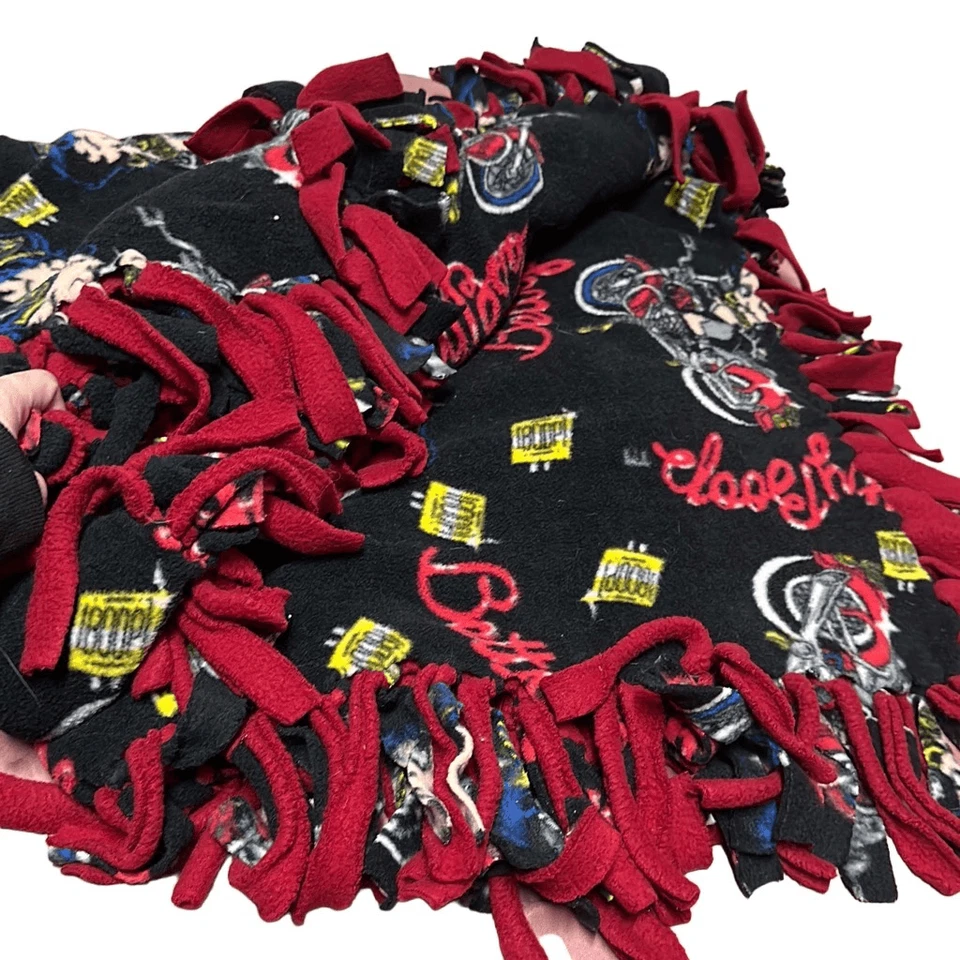 Sentimental-Bboop Betty Boop Moto Niña Hecho a Mano Corbata Manta Usada Foto 2 de 4