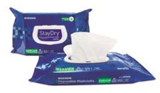 StayDry Disposable Washcloths with Aloe  Vitamin E Gentle Alcohol Free 12 packs