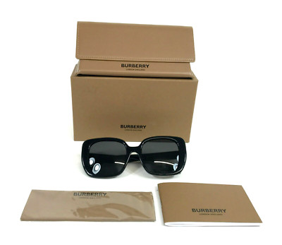 Burberry  Sunglasses B4371 3001/87 Helena Black Square Frames with Gray Lenses