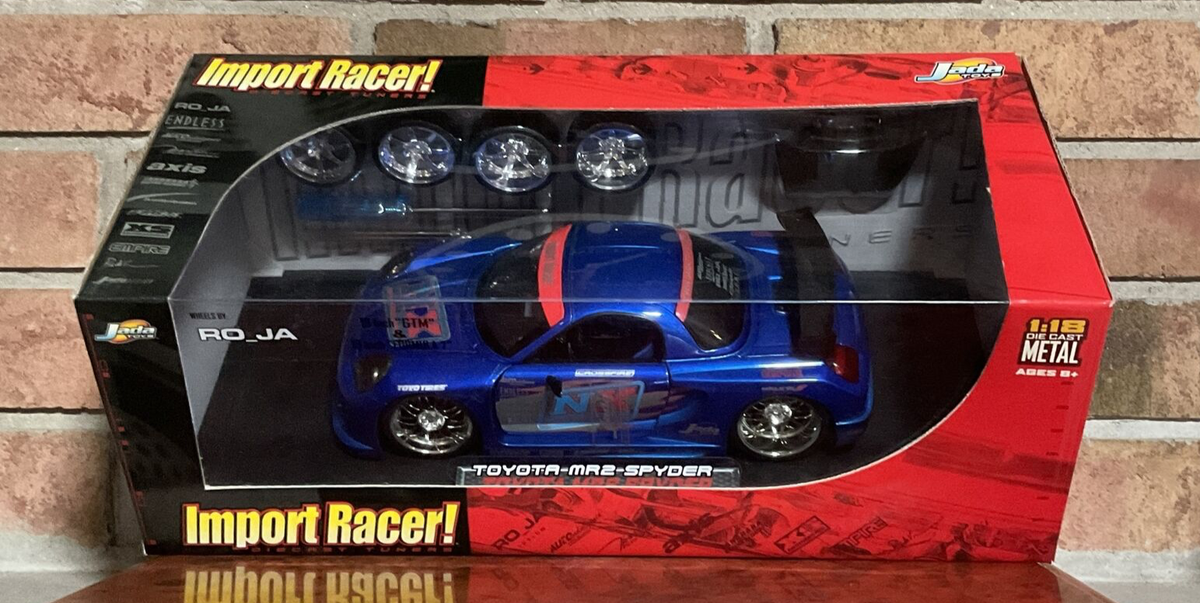 TOYOTA MR2 SPYDER BLUE 1:18 CARS JADA IMPORT RACER EDITION