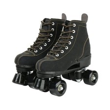 XUDREZ Cowhide Roller Skates for Women and Men High-Top Shoes Double-Row Desi...