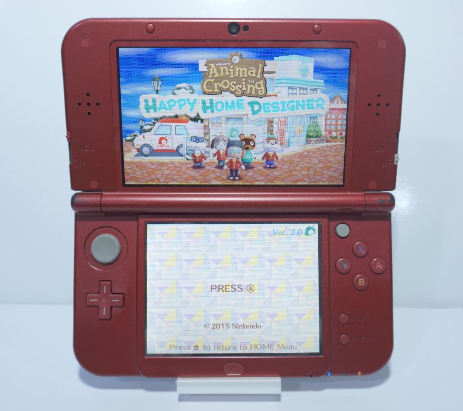 New Nintendo 3DS XL RED001 Handheld Console Red with Charger Top