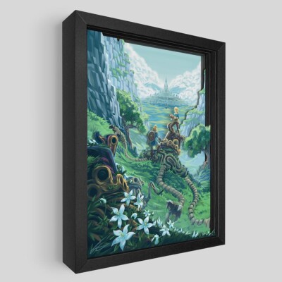 The Legend of Zelda Breath of the Wild Framed Shadow Box Wall Art