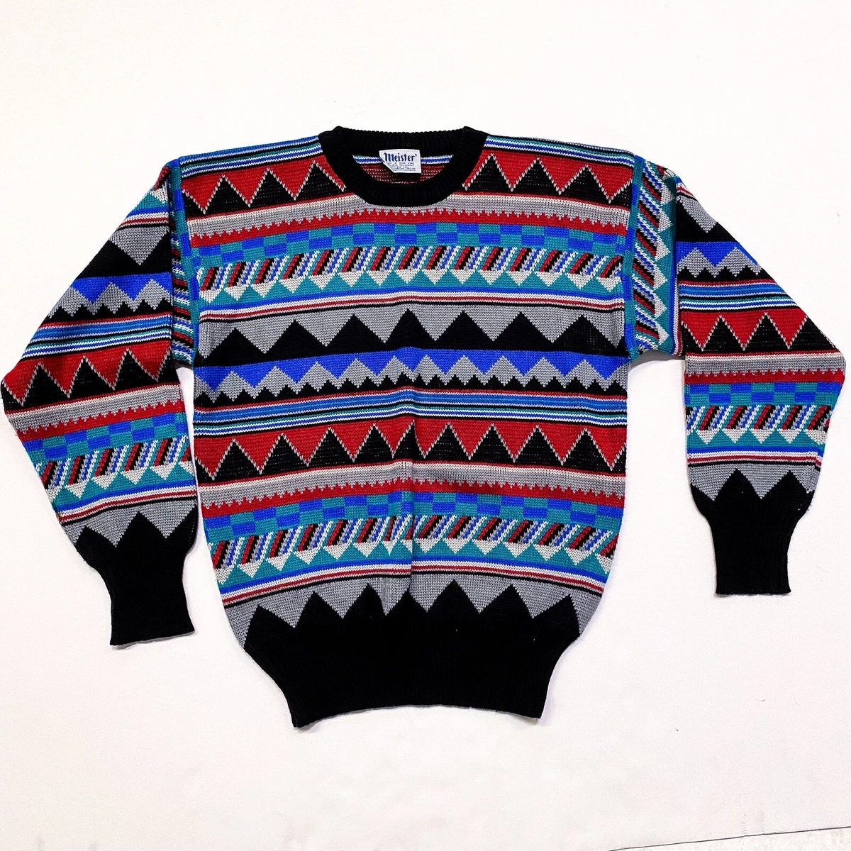 Vintage Meister Knit Acrylic Wool Cardigan Cosby Sweater Size