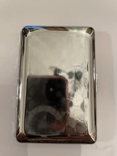 Retro Art Deco Sunray Silver Mini 1-clip Business Credit Card Holder I.D. Case