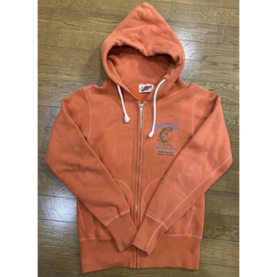 Samurai Uo-tsuri Club Zip Hoodie Orange Size S [VG] limited From JAPAN 