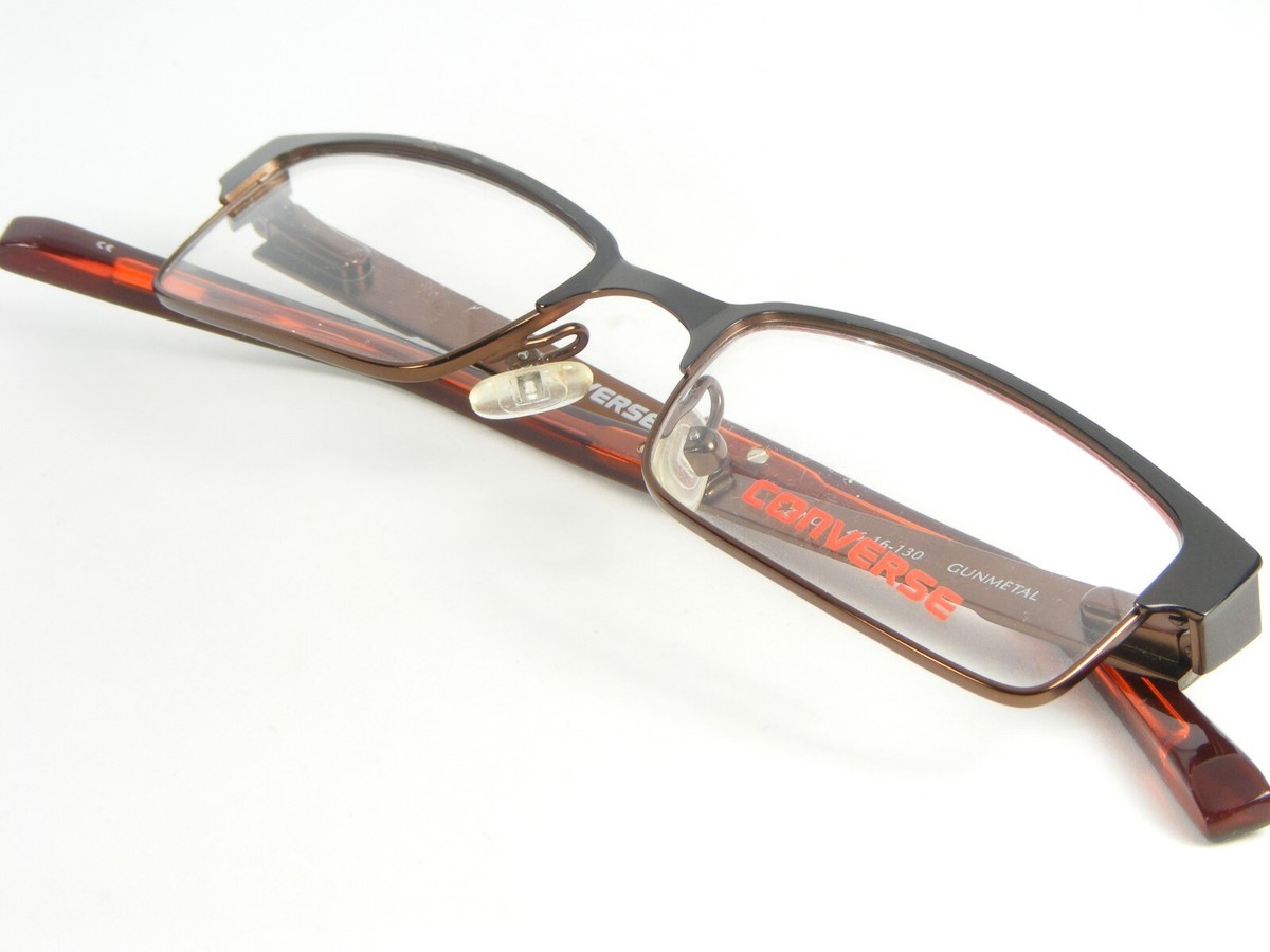 NEW CONVERSE ZING GUNMETAL /BROWN EYEGLASSES GLASSES METAL 