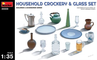 Plastikbausatz MiniArt 35559 Haushaltsgeschirr und Glas Set 1:35 Modellbau
