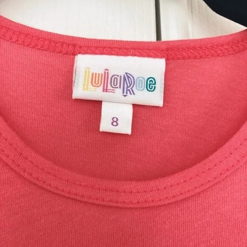 NWT LuLaRoe kids Gracie shirt top size 8 ~ solid pink-coral My Mom Sells LuLaRoe - Picture 4 of 6