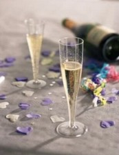 10 x Clear Prosecco Flutes 175ml Champagne Glasses Disposable Strong Plastic