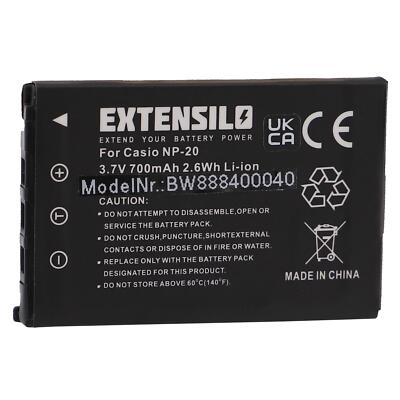 Akku für Casio Exilim EX-S1PM EX-S1 EX-S100 EX-S2 EX-M1 EX-M20 EX-M2 700mAh 3,7V