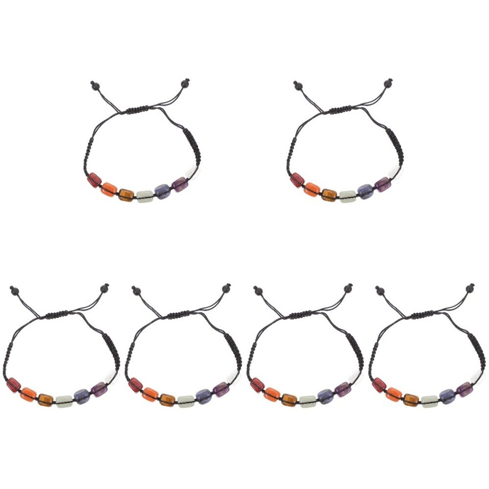 6 Pieces Yoga Bracelet Bracelets Chic Seven Chakras Gemstone Beaded eBay
