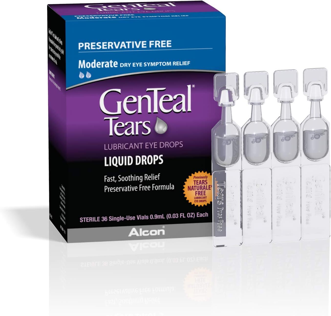 GenTeal Tears Lubricant Eye Drops, Moderate Liquid Drops, SingleUse Vials,1 pack