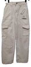 No Boundaries Ladies Juniors Tan Baggy Skate Y2K Cargo Pants Jean Sz XXS/00 NEW