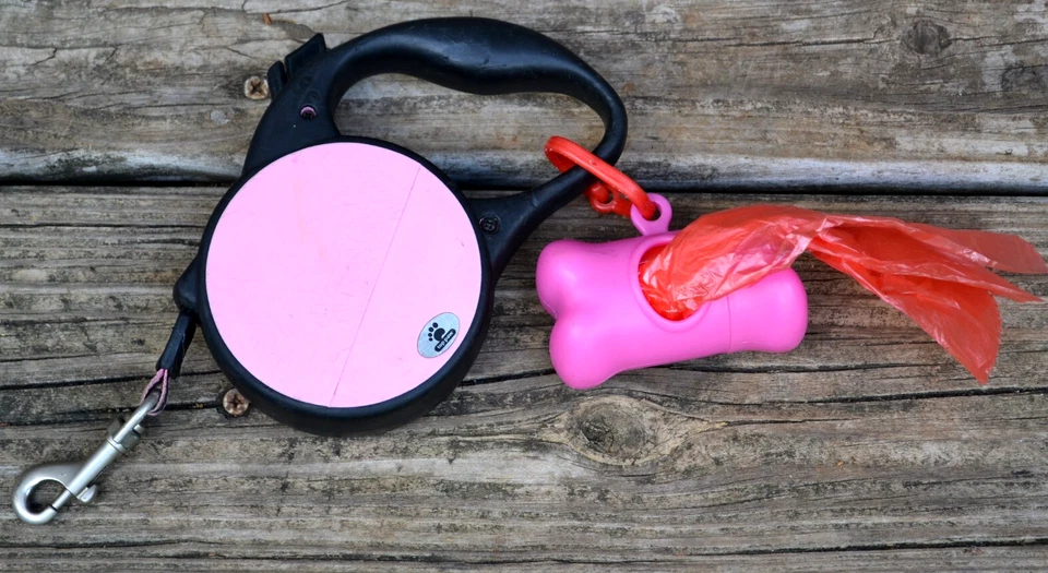 Cinta retráctil Top Paw correa rosa mediana -- Excelente Foto 2 de 4