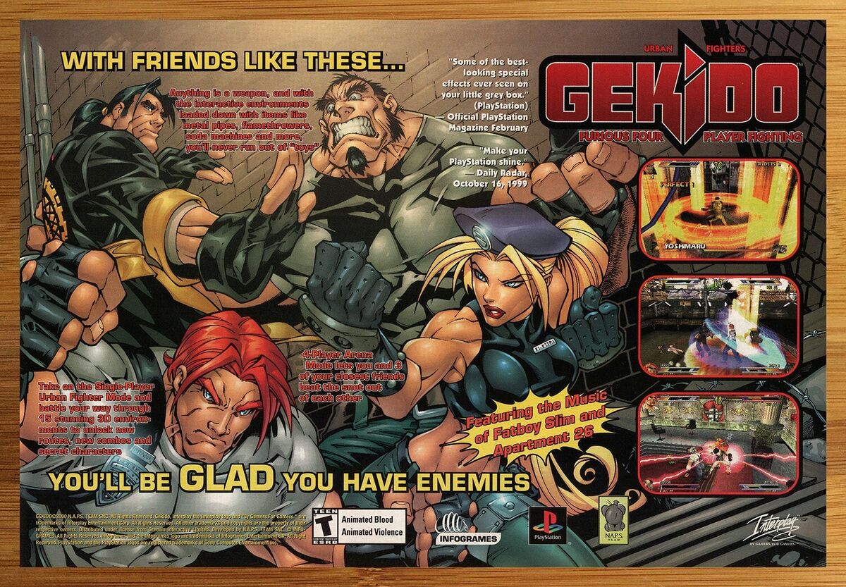 2000 Gekido Urban Fighters Playstation 1 PS1 Print Ad/Poster 2000 Gekido Urban Fighters Playstation 1 PS1 Print Ad/Poster