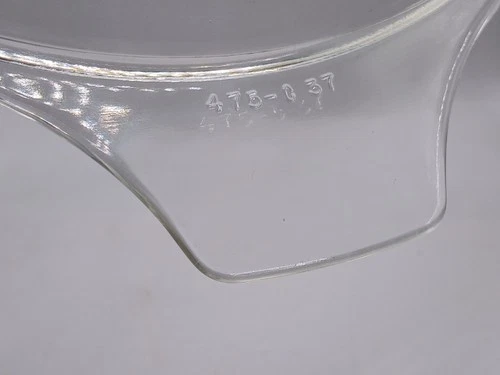 Vntg PYREX 475-C37 CLEAR GLASS DISH REPLACEMENT- 8” ROUND TAB HANDLES- LID ONLY